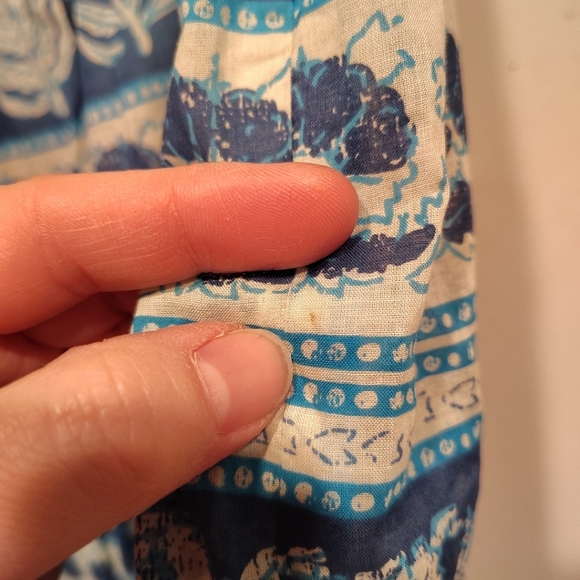 Chaps Women's Blue Multi Print Tiered Midi Skirt Sz 12-Boho Western Hippie Gypsy - Picture 5 of 6